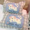 Manta Coreana Nueva Algodón Puro Acolchado Multicapa Gasa de Algodón Puro Funda de Almohada Juego de Dos Almohadas Individuales Grandes para Adultos Fácil de Lavar