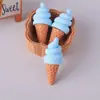 Cono de Helado 3D Simulación DIY Comida Miniatura Juguete Decoración Casa de Muñecas Colgante de Resina Materiales Hechos a Mano