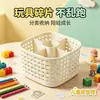 Cesta de Armazenamento Rotativa de Rattan Trançado com Divisórias Grande Capacidade Caixa de Armazenamento para Organização de Mesa Organizador de Papelaria Criativo Personalizado Porta-Canetas