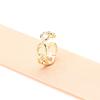 Anillo Ajustable de Personalidad Nicho Europea y Americana Chapado en Oro con Diamante y Abertura Hueca Simple Combinable Hebilla de Herradura Anillo para Dedo de Comida para Mujer