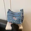 Bolsa transversal de ganga retrô com pérolas e gatinho, doce e descolada, bolsa de ombro fofa, perfeita para estudantes, feriados, compras e tirar fotos