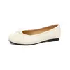 Zapatos Planos Weiwai Girl 8388-6 Estilo Francés Lazo Suave Punta Baja, Zapatos Planos de Ballet Redondos para Mujer
