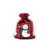 Fabricante en stock Bolsa de tela de algodón lino a cuadros navideños Bolsa de regalo de Papá Noel Bolsa para envolver dulces de chocolate Bolsa de regalo