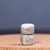 Hueso de Vaca de Material Viejo Estilo Tíbet Incrustado con Cuentas de Barril de Mil Caracteres, Juguete Cultural de Hueso Estilo Tíbet Cuentas para Manualidades, 108 Cuentas de Buda, Accesorios de Hilo de Múltiples Tesoros