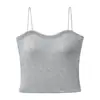 Nuevo Top de Tirante Único de Otoño Temprano Dopamina Espalda Hermosa Camisola Lencería para Mujer con Copas Integradas para Usar por Dentro por Fuera Capa Base Top sin Tirantes
