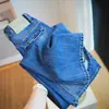 Jeans Rectos de Pierna Ancha de Cintura Alta Rasgados Desgastados Retro de Moda Pantalones Largos Casuales para Mujer 26 Otoño Nuevo H100307