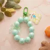 Llavero Colgante de Princesa Sirena de Moda con Cuentas Oso para Funda de Auriculares Cadena Colgante Adorno para Bolso de Niña