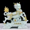 Um Par de Enfeites de Kirin Atrai-Fortuna e Aumenta-Bênçãos para Entrada de Escritório, Sala de Estar, Decoração Feng Shui, Artesanato, Cerimônia de Inauguração, Presentes de Inauguração