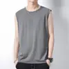 Camiseta Interior Base de Comercio Electrónico Transfronterizo de Seda Helada para Hombre, Chaleco de Malla, Secado Rápido, Transpirable, Atractivo, Holgado, Talla Grande, Sin Mangas