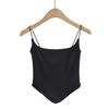 Primavera Nova Europeia e Americana Mulheres Espinha Espinha Sling Slim Vest Top C75491