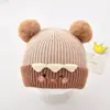 Gorro para Bebé Otoño e Invierno Cálido Engrosado Tejido Gorro de Punto para Bebés Niños y Niñas Viaje Cortavientos Meses Pequeños Gorro de Lana