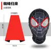 Máscara do Homem-Aranha com olhos móveis, chapéu de máscara preto Miles de alta qualidade, brinquedo de presente de aniversário infantil criativo