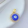 [Oro Real de Cobre] Exquisito Ojos Azules Único Nicho Exportación Transfronteriza DIY Joyería Hecha a Mano Colgante Microincrustado de Cobre y Circonio