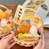 Bolsa para el Festival de Medio Otoño 2025 Cesta Pequeña de Bambú Decoraciones para Pasteles Lámpara de Conejo Luminosa Llena de Pegatinas Felices del Festival de Medio Otoño Enchufe