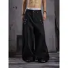 Design de botão estilo retro americano, calça jeans versátil, unissex, corte solto, acabamento lavado, elegante e casual, calça pantalona compriada