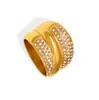 Anillo de diamantes multicapa transfronterizos de Europa y Estados Unidos con diseño de moda hip-hop, nuevo anillo de acero inoxidable chapado en oro de 18 quilates.