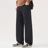 Pantalones Casuales de Hombre Shanggu Primavera y Otoño Estilo High Street Americano Pierna Recta Retazos Algodón Lavado Suelto Elástico Caída Pantalones