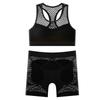 Nueva Llegada Traje Deportivo de Fitness Yoga Calado Tipo Espalda Hermosa Transpirable Absorbe el Sudor Ropa Interior Shorts Planos de Cintura Alta Mujeres