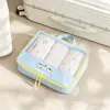 Set de organizadores de viaje de dibujos animados, incluye tres piezas: un organizador de equipaje, un organizador de ropa y un organizador de lencería, con una bolsa de malla portátil