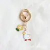 Chaveiro Personalizado de Pato Fofo com Flores Acessórios Pingente de Bolsa Pato Torcedor Estudante Chaveiro Desenho Animado
