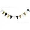 La sala de bodas está decorada con banderines dorados de cinco estrellas, vestido de fiesta de cumpleaños, flor de papel para tirar, decoración de fondo para fiesta de adultos, banderín para tirar