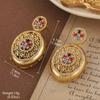 Pendientes Vintage Antiguos de Época Serie de Pintura al Óleo Van Gogh Flor de Aceite Goteante Borla de Perla Pendientes Joker Venta al por Mayor