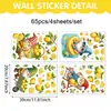 Adesivos de Janela de Gnomo Estilo Pastoral de Verão Transfronteiriços, Adesivos Estáticos de Frutas Limão Frescas para Sala de Estar e Quarto Decalques de PVC