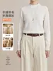 Suéter de punto de cachemira de cuello medio, suéter de invierno, nuevo estilo para mujer, color liso, ajuste ceñido, top base, suave y cómodo, prenda interior