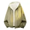 Chamarra de algodón con forro polar para hombre 2026, corte holgado, estilo otoño/invierno, nueva prenda exterior con forro polar, chamarra de algodón con capucha popular y a la moda