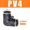 Tubo de Ar Pneumático de Plástico Ângulo Reto Passagem Direta Plug Rápido Conector Rápido Preto e Branco Pu/Pg/Pv4/8-6/10/12Pm