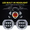 Fabricante Motocicleta Vehículo Eléctrico Faro LED de 4 Perlas Ojo de Ángel Ojo de Diablo Luz Doble Foco Faro de Coche Modificado