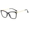 Gafas ópticas de moda con montura TR ojo de gato anti-luz azul de espejo plano transfronterizas se pueden equipar con miopía neto rojo espejo plano liso