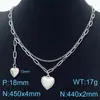 Moderna y Sencilla Cadena para Clavícula con Colgante de Corazón Apilado de Doble Capa de Acero Inoxidable Estrella de Seis Puntas Collar de Alta Gama para Mujeres