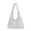 Nova bolsa de ombro estilo coreano com estampa de estrelas e flores 2026, grande capacidade, bolsa tote plissada, casual e versátil para uso diário e para ir ao trabalho