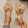 Comercio Electrónico Transfronterizo Tallas Grandes Verano 2027 Nuevas Chanclas de Playa con Lazo de Mariposa Sandalias Planas para Mujer Sandalias de Una Correa para Mujer