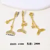 Chapado en cobre con oro de 18 quilates, con un colgante de borla de calabaza de circonio, diseños de mariposa, luna y estrella, adecuado para pulseras de cristal DIY, joyería de media cadena y componentes de accesorios