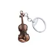 Llavero de metal para guitarra violín retro cadena de llavero de personalidad creativa accesorios colgantes joyería transfronteriza venta al por mayor