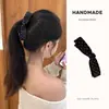 Pinza de plátano con lazo negro satinado estilo coreano para mujer pinza de garra para la parte posterior de la cabeza pinza para cola de caballo pinza vertical accesorio para el cabello clip para el cabello accesorios para el cabello