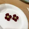 Pendientes de Flor de Felpa para Otoño e Invierno para Mujer, Modernos y Versátiles, Elegantes y Únicos, Pendientes de Botón Recubiertos al por Mayor