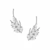 Pendientes de Espiga de Trigo Super Brillantes de Diseño de Nicho de Moda de Gama Alta, Exquisitos Pendientes de Botón de Circonita de Lujo Ligero, Joyería de Oreja Elegante al por Mayor