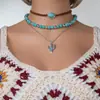 Sombrero de Vaquero Étnico Retro Transfronterizo de Aleación Botas de Vaquero Herradura Cactus Colgante Pulsera de Felpa Multicapa