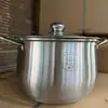 TikTok Quente Panela Grande de Sopa Aço Inoxidável Doméstica Espessada Grande Capacidade Panela para Sopa Mingau Cozinhar no Vapor Ensopado Panela de Indução