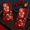 Atacado de envelopes vermelhos para casamentos e celebrações de Ano Novo, feitos de papel com glitter, papel fosco e papel rígido, com desejos de Feliz Ano Novo e o caractere para "mil", novos designs disponíveis