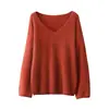 Conheça Outono e Inverno~2026 Camisa Básica Lisa de Lã com Gola V para o Dia a Dia de Outono Malha 100% Caxemira para Mulheres