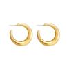 Pendientes de círculo de metal brillante de semicírculo en forma de media luna europeos y americanos, sencillos, elegantes, que combinan con todo, grandes, pendientes femeninos de moda.