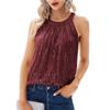 2026 Verão Europeu e Americano Amazon Cross-Border Novo Estilo Feminino Elegante Camisa de Chiffon Gola Redonda Sem Mangas Camisa Top Casual