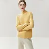 Suéter Suave y Acogedor de Cachemir con Hombros Raglán para Mujer, Otoño e Invierno 2026, Tejido de Cuello Medio Alto, Color Sólido, Corte Holgado, Suéter Adelgazante
