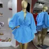 Roupas Femininas Europeias e Americanas 2025 Novo Estilo Outono Doce e Fresco Listrado Gola Lapela Manga Lanterna Camisa Saia de Cintura Alta Conjunto de Duas Peças