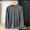 Nuevo Suéter de Punto para Hombre de Mezcla de Lana, Cuello Redondo, Manga Larga, para Primavera y Otoño, Capa Base Delgada de Estilo Casual de Negocios
