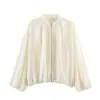 Chaqueta Bomber de Estilo Europeo y Americano Transfronteriza 2026 Nueva Moda Cuello Alto Manga Larga Rayas 7782343